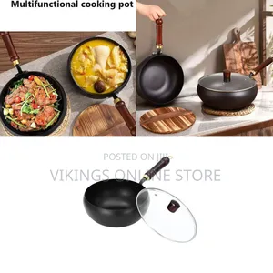 Multifunctional Cast Iron Wok Pan