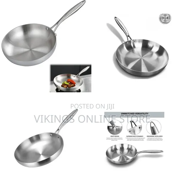 22cm Stainless Steel Uncoated Omelette Pan - 1