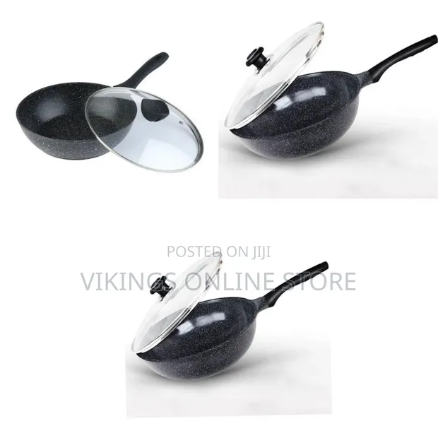28cm Marble Wok Stir-Fry Pan Cookware - 1