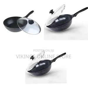 28cm Marble Wok Stir-Fry Pan Cookware