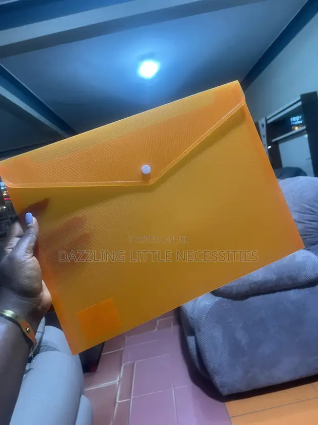 A4 Orange Plastic Document Bag - 1