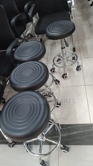 Movable Black Adjustable Rolling Swivel Stool