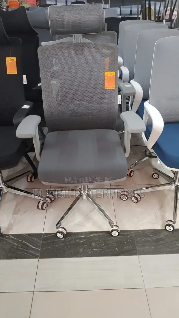 Mesh High-Back Office Chair with Adjustable Headrest - 1