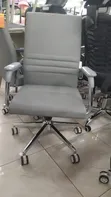 Grey Ribbed Mid-Back Executive Office Chair - 1