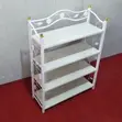 4-Tier Wooden Shoe Rack with Decorative Floral Metal Frame - 1