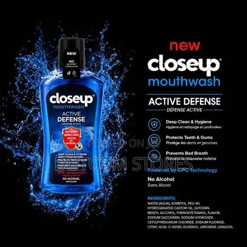 500ml Closeup Active Defense Antibacterial Mouthwash - 1