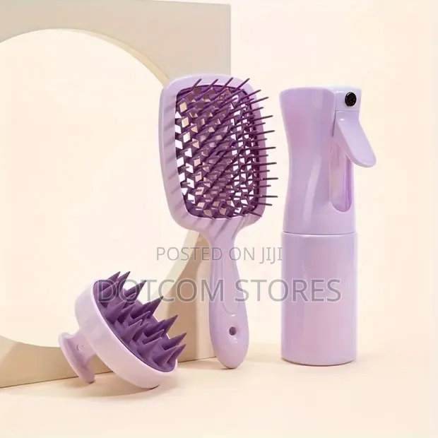 3-Piece Hair Comb & Spray Bottle Set - 1