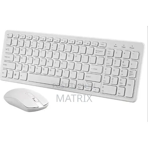Wireless Keyboard and Mouse Set - White Slim - 1