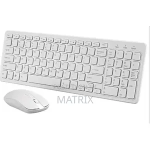 Wireless Keyboard and Mouse Set - White Slim