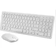 Wireless Keyboard and Mouse Set - White Slim - 1