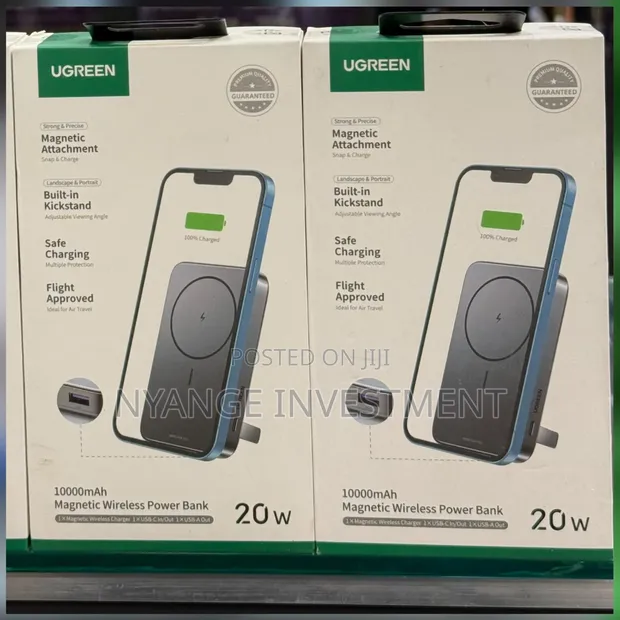Ugreen Magnetic Wireless Power Bank 10000mAh 20W Black - 1