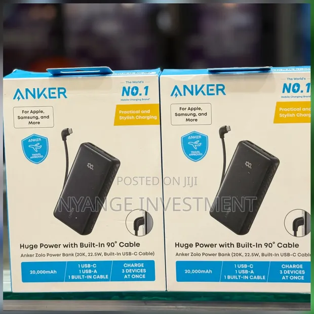 Anker Zolo 20,000mAh Power Bank with Built-in USB-C Cable - 1