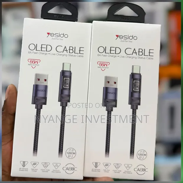 Yesido CA138C 66W Fast Charging USB-C Cable with Digital Display - 1