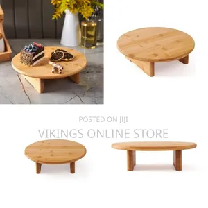 29.5cm Round Bamboo Cutting & Serving Board with Legs