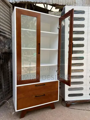 White and Brown Storage Cupboard