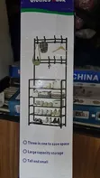5-Tier Metallic Shoe Rack - Black - 1