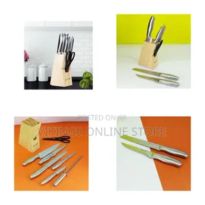 7-Piece Professional Stainless Steel Kitchen Knife Block Set