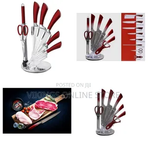9 Piece Stainless Steel Rotating Knife Set with File & Scissor