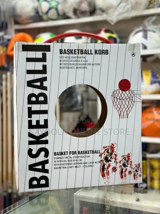 45cm Metal Basketball Ring with Net & Mounting Hardware - 1