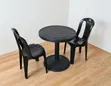 Elegant Black Plastic Bistro Table and Chairs - 1