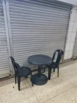 Elegant Black Plastic Bistro Table and Chairs - 3