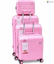 Vibrant Pink 4-Piece Polypropylene Luggage Set - 1