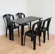 Wooden Foldable Dining Table and Chairs Set - 1
