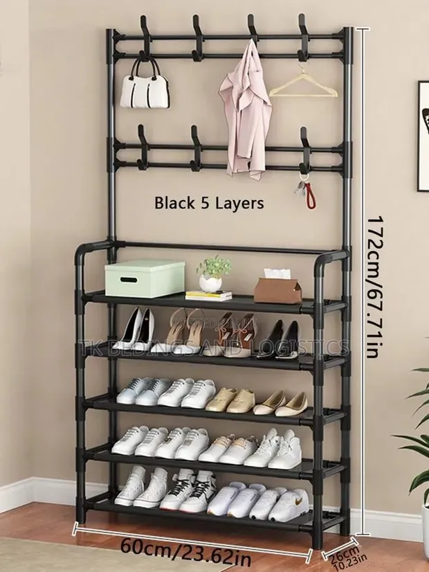 5-Tier Hat, Umbrella & Shoe Rack Organizer - 1
