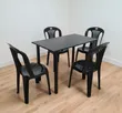 Minimalist Plastic Dining Chairs & Foldable Wooden Table - 1