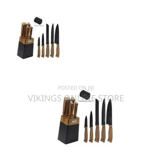 6-Piece Kitchen Scissor and Knife Set with Wooden Block