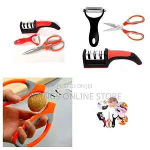3-Stage Knife Sharpener with Peeler & Kitchen Scissors