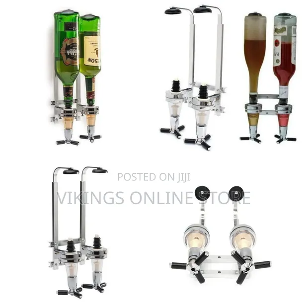 2-Bottle Wall Mount Bar Butler Double Shot Dispenser - 1