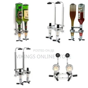 2-Bottle Wall Mount Bar Butler Double Shot Dispenser