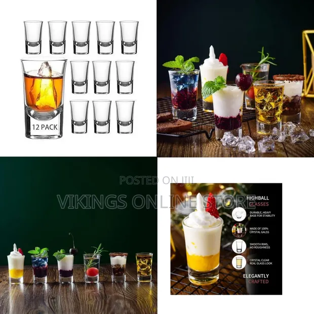 Set of 12 Heavy Base Shot Glasses (75ml) - 1