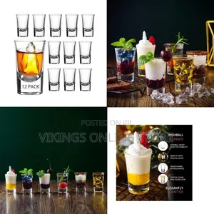 Set of 12 Heavy Base Shot Glasses (75ml)