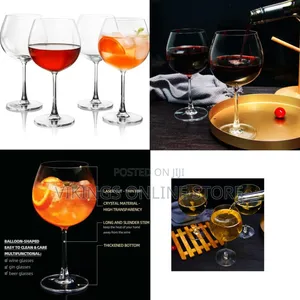 6-Piece Crystal Balloon Cocktail & Red Wine Glasses