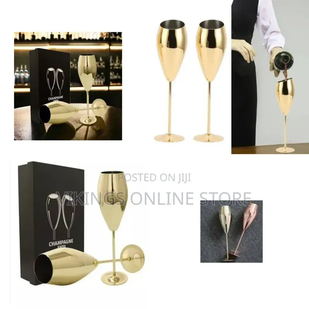 Stainless Steel Champagne Flutes (Pack of 2) - 1