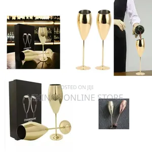 Stainless Steel Champagne Flutes (Pack of 2)