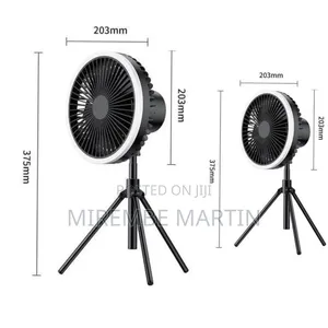 Camping Fan with LED Light, 10000mAh Rechargeable Wireless
