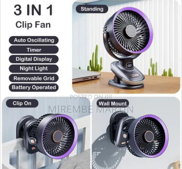 Auto Oscillating Table Fan 6.5-Inch with Timer & Digital Display - 1