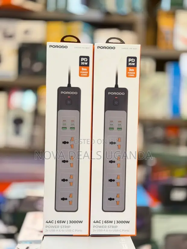Porodo 4AC Power Socket Extension with 2 USB-A and 4 USB-C - 1