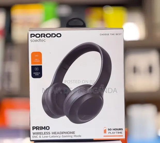 Porodo Primo Wireless Headphones with Noise Cancellation - 1
