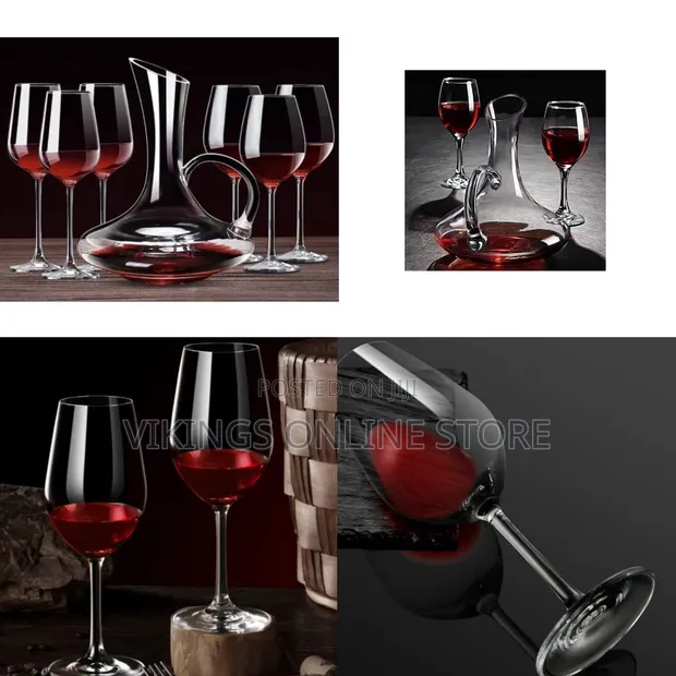 1500ML Crystal Decanter & 6 Wine Glasses Set - 1