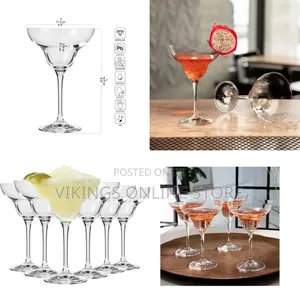 6 Margarita Cocktail Glasses - Stemmed