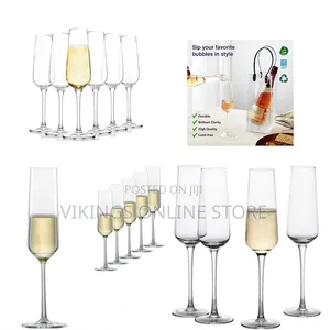 6-Piece Crystal Clear Champagne Flutes