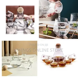 7-Piece Diamond Decanter Set with Hexagon Glasses
