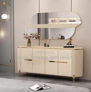 Modern Beige & Gold Buffet Sideboard (Model 90584)