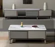 Modern Luxury Marble-Top Center Table & TV Stand Set - 1