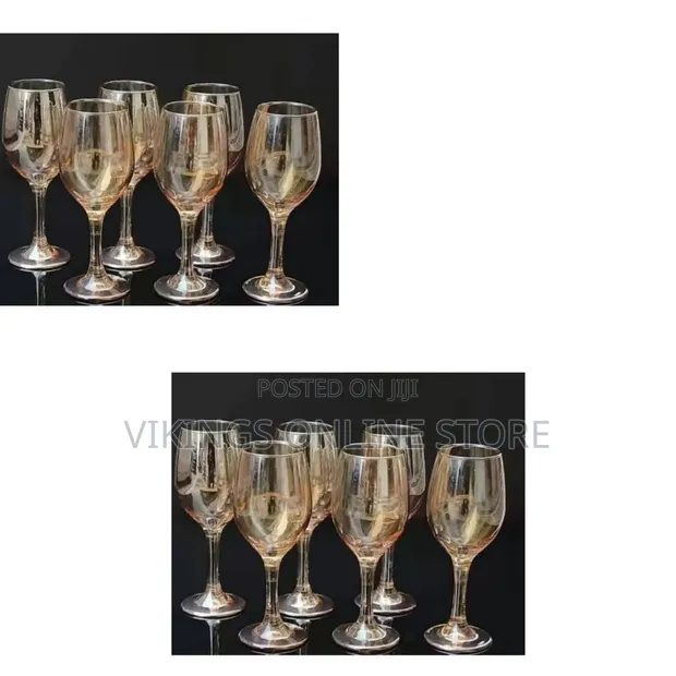 6-Piece Lead-Free Gold Juice/Champagne Glasses - 1