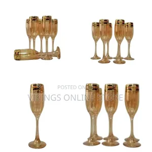 Gold Lead-Free Juice & Champagne Glasses - 6 Pieces